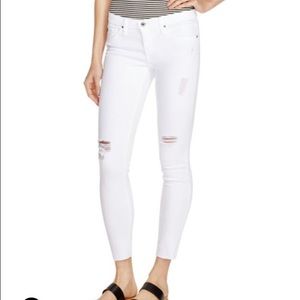 AG Jeans The Legging Ankle Super Skinny White Rip